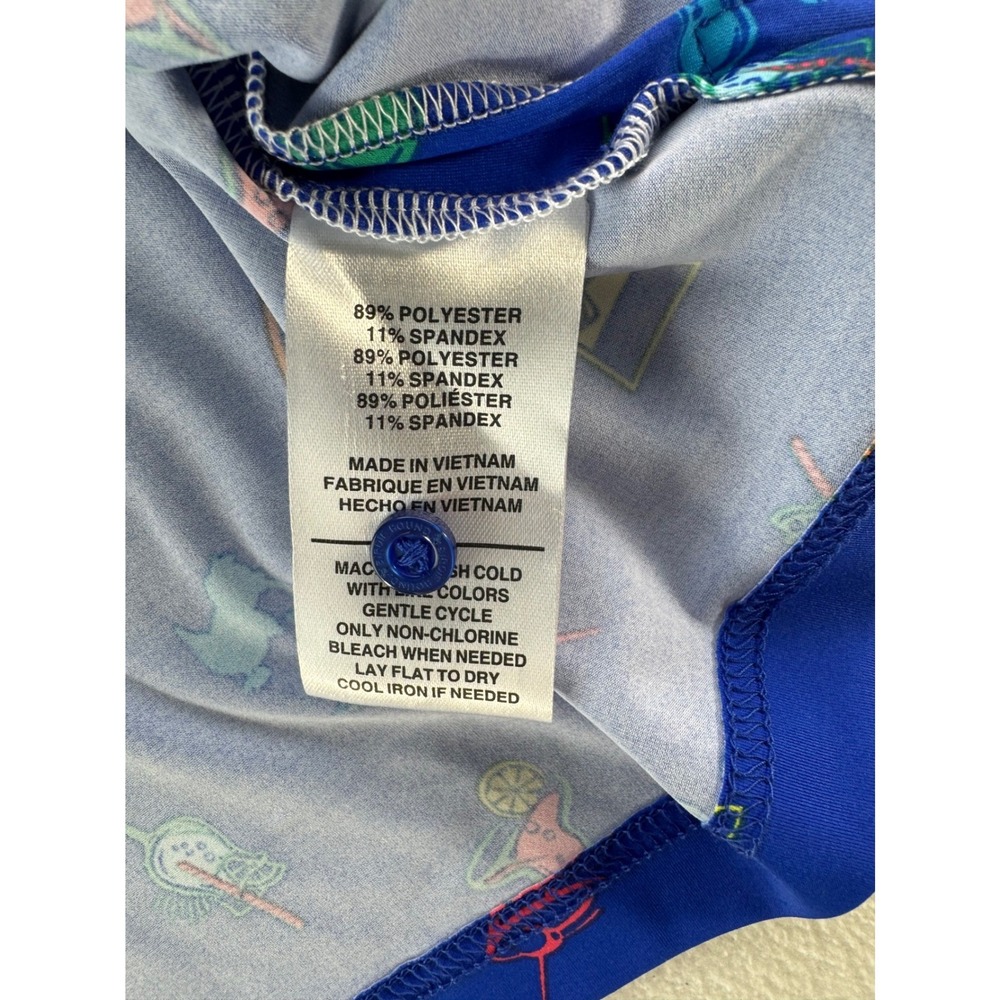 Birdie & Bound Mens Blue Cocktail Print Golf Polo Shirt Size S P CH - Picture 13 of 16